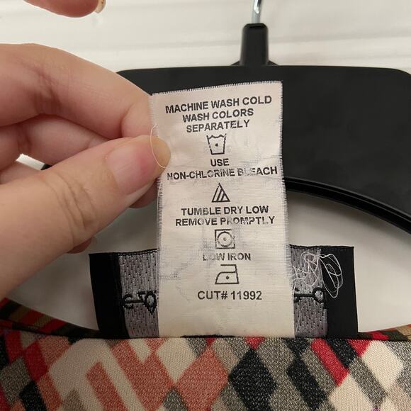 Connected Apparel Dress Women's Large Brown Red Multicolor Long Sleeve Dress - Picture 9 of 11